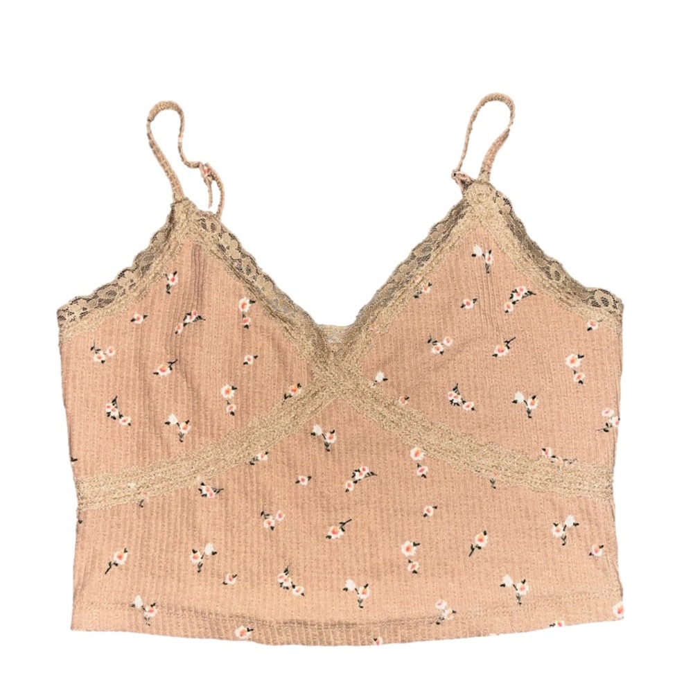 Aeropostale Brown Floral Cami Crop Top